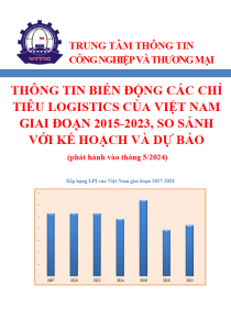 Thông tin biến động các chỉ tiêu logistics của Việt Nam giai đoạn 2015-2023, so sánh với kế hoạch và dự báo (phát hành vào tháng 5/2024)