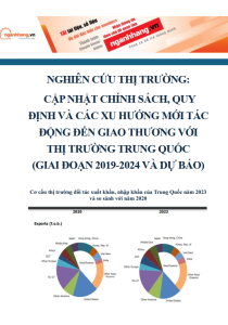 Nghiên cứu thị trường: Cập nhật chính sách, quy định và các xu hướng mới tác động đến giao thương với  thị trường Trung Quốc (giai đoạn 2019-2024 và dự báo)