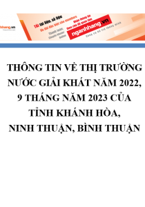 Thông tin về thị trường nước giải khát năm 2022, 9 tháng năm 2023 của tỉnh Khánh Hòa, Ninh Thuận, Bình Thuận