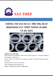 THÔNG TIN SẢN XUẤT, TIÊU THỤ, XUẤT NHẬP KHẨU SẮT THÉP THÁNG 1/2026 VÀ DỰ BÁO