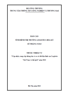 Báo cáo tình hình thị trường logistics Hoa Kỳ số tháng 5/2023 (miễn phí)