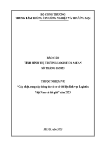 Báo cáo tình hình thị trường logistics ASEAN số tháng 10/2023 (miễn phí)
