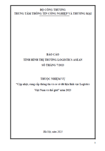 Báo cáo tình hình thị trường logistics ASEAN số tháng 7/2023 (miễn phí)