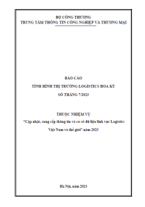 Báo cáo tình hình thị trường logistics Hoa Kỳ số tháng 7/2023 (miễn phí)