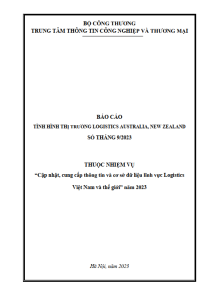 Báo cáo tình hình thị trường logistics Australia, New Zealand số tháng 9/2023 (miễn phí)