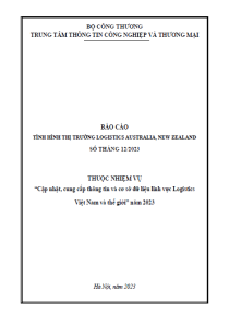 Báo cáo tình hình thị trường logistics Australia, New Zealand số tháng 12/2023 (miễn phí)