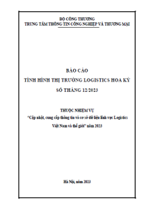 Báo cáo tình hình thị trường logistics Hoa Kỳ số tháng 12/2023 (miễn phí)