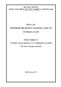 Báo cáo tình hình thị trường logistics Châu Âu số tháng 12/2023 (miễn phí)