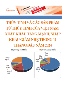 Thủy tinh và các sản phẩm từ thủy tinh của Việt Nam: xuất khẩu tăng mạnh, nhập khẩu giảm nhẹ trong 11 tháng đầu năm 2024