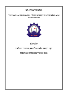 Thông tin thị trường dầu thực vật tháng 5 năm 2026 và dự báo