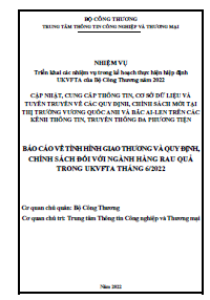 Báo cáo về tình hình giao thương và quy định, chính sách đối với ngành hàng rau quả trong UKVFTA tháng 6/2022 (miễn phí)