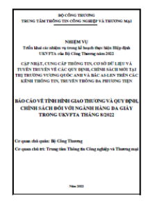 Báo cáo về tình hình giao thương và quy định, chính sách đối với ngành hàng da giày trong UKVFTA tháng 8/2022 (miễn phí)