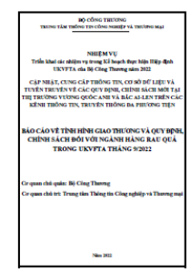 Báo cáo về tình hình giao thương và quy định, chính sách đối với ngành hàng rau quả trong UKVFTA tháng 9/2022. (miễn phí)