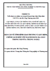 Báo cáo về tình hình giao thương và quy định, chính sách đối với ngành hàng da giày trong UKVFTA tháng 10/2022 (miễn phí)