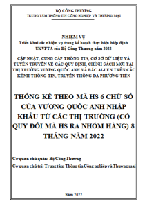 Thống kê theo mã HS 6 chữ số của Vương quốc Anh nhập khẩu từ các thị trường (có quy đổi mã HS ra nhóm hàng) 8 tháng năm 2022 (miễn phí)