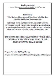 Báo cáo về tình hình giao thương và quy định, chính sách đối với ngành hàng cà phê trong UKVFTA tháng 11/2022 (miễn phí)