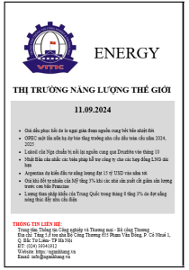 Thị trường năng lượng thế giới ngày 11.09.2024