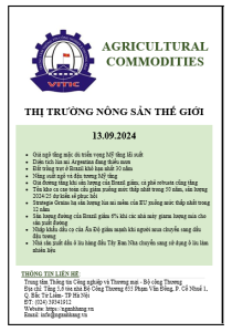Thị trường nông sản thế giới ngày 13.09.2024