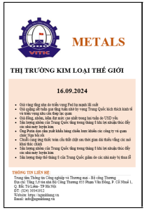 Thị trường kim loại thế giới ngày 16.09.2024
