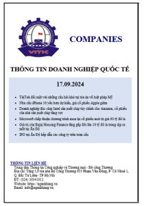 Thông tin doanh nghiệp quốc tế ngày 17.09.2024