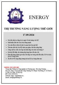 Thị trường năng lượng thế giới ngày 17.09.2024