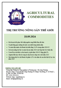 Thị trường nông sản thế giới ngày 18.09.2024