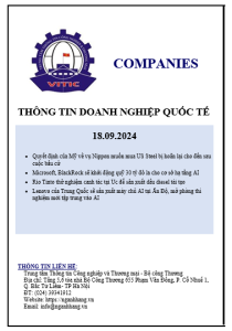 Thông tin doanh nghiệp quốc tế ngày 18.09.202T
