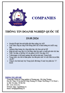 Thông tin doanh nghiệp quốc tế ngày 19.09.2024