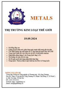 Thị trường kim loại thế giới ngày 19.09.2024