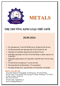 Thị trường kim loại thế giới ngày 20.09.2024