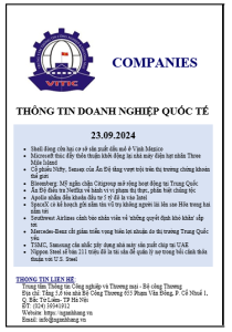 Thông tin doanh nghiệp quốc tế ngày 23.09.2024