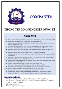 Thông tin doanh nghiệp quốc tế ngày 24.09.2024