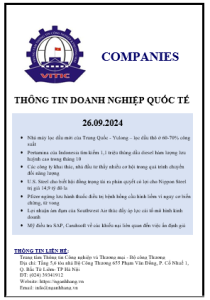 Thông tin doanh nghiệp quốc tế ngày 26.09.2024