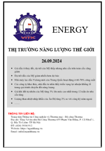 Thị trường năng lượng thế giới ngày 26.09.2024