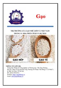 Thị trường lúa gạo thế giới và Việt Nam tháng 11/2024: phân tích và dự báo