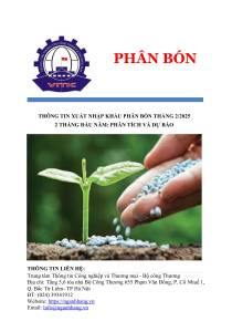 THÔNG TIN XUẤT NHẬP KHẨU PHÂN BÓN THÁNG 2/2025 2 THÁNG ĐẦU NĂM: PHÂN TÍCH VÀ DỰ BÁO 