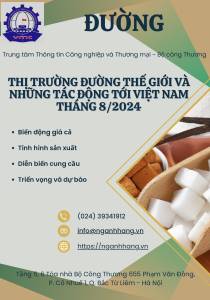 Thị trường Đường Thế giới và những tác động tới Việt Nam tháng 8/2024
