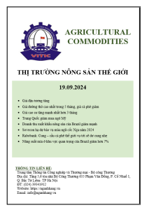 Thị trường nông sản thế giới ngày 19.09.2024