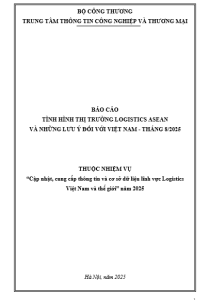 Báo cáo tình hình thị trường Logistics ASEAN và những lưu ý đối với Việt Nam, tháng 8/2025 (miễn phí)