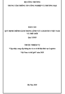 Báo cáo quy định chính sách trong lĩnh vực Logistics Việt Nam và Thế giới quý 2/2025 (miễn phí)