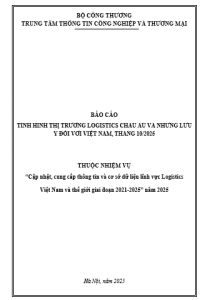 Báo cáo tình hình thị trường Logistics Châu Âu và những lưu ý đối với Việt Nam, tháng 10/2025 (miễn phí)