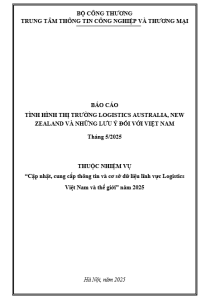 Báo cáo tình hình thị trường Logistics Australia, New Zealand và những lưu ý đối với Việt nam, tháng 5/2025 (miễn phí)