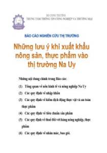Thông tin về những lưu ý khi xuất khẩu nông sản, thực phẩm vào thị trường Na Uy