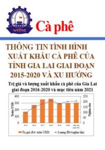 Thông tin về tình hình xuất khẩu cà phê của tỉnh Gia Lai giai đoạn 2015-2020 và xu hướng