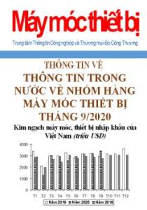 Thông tin về trong nước về nhóm hàng Máy móc thiết bị tháng 9/2020