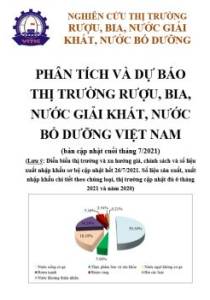 Phân tích và dự báo thị trường rượu, bia, nước giải khát, nước bổ dưỡng Việt Nam (bản cập nhật cuối tháng 7/2021)