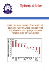 Phát triển các ngành công nghiệp ưu tiên, mũi nhọn của Việt Nam đến năm 2030, tầm nhìn 2045, kinh nghiệm quốc tế và giải pháp