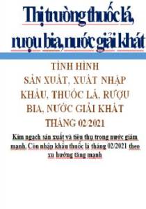 Thông tin về tình hình kinh doanh rượu bia, thuốc lá, nước giải khát và dự báo