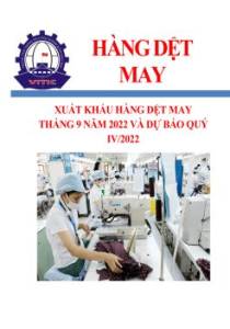 Xuất khẩu hàng dệt may tháng 9 năm 2022 và dự báo quý IV/2022