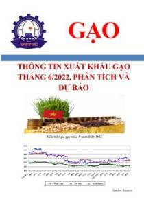 Thông tin xuất khẩu gạo tháng 6/2022, phân tích và dự báo